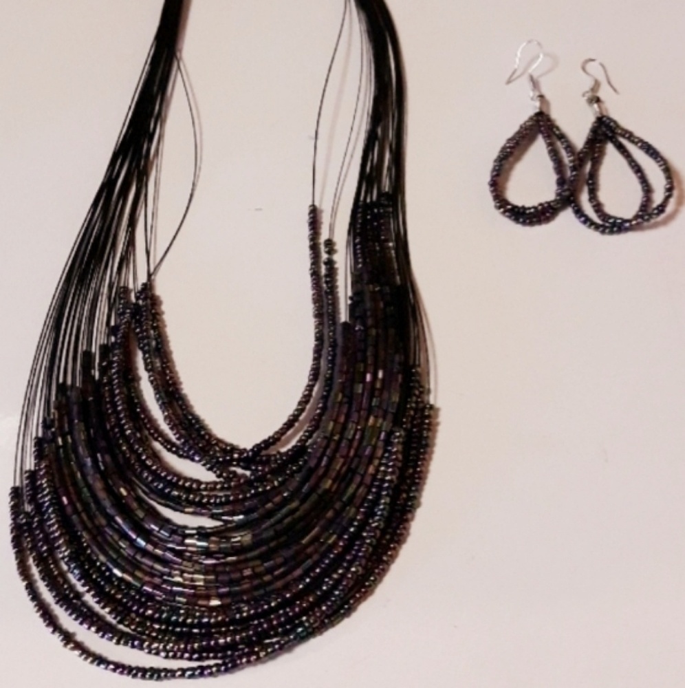 Iridescence Necklace and Earring set . Very pretty